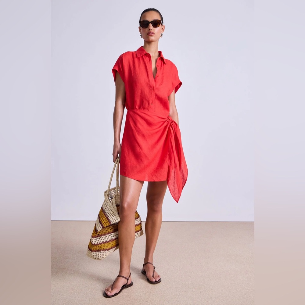 Apiece Apart San Vito Sarong in Poppy Red
